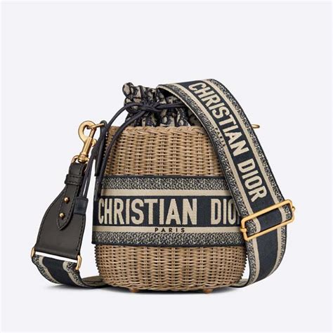 dior bucket bag oblique|Dior wicker basket bag.